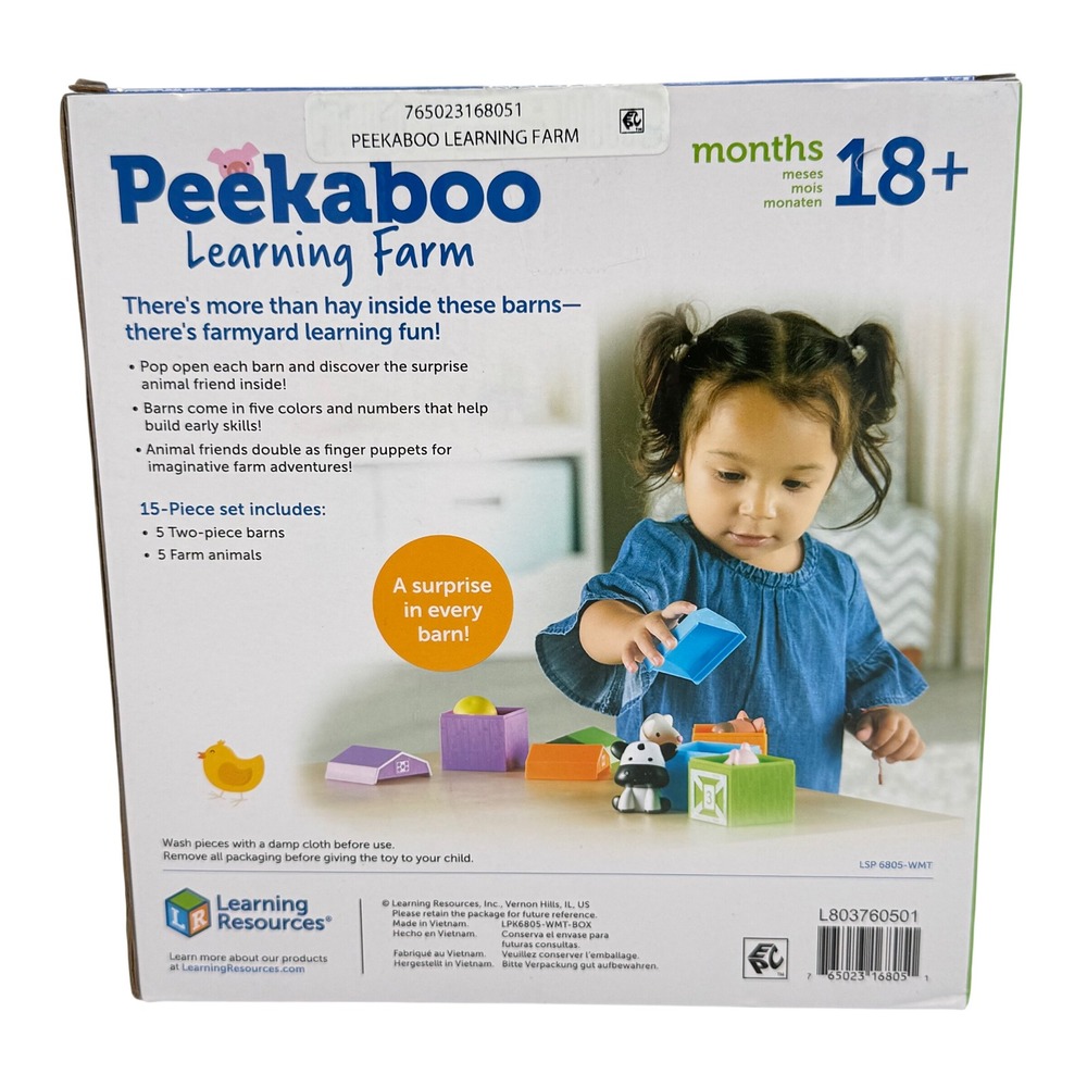 Learning Resources Peekaboo Learning Farm Kids 18M+ Multicolor New LSP 6805-WMT - Picture 2 of 5